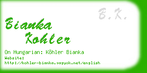 bianka kohler business card